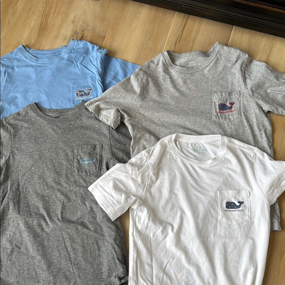 Vineyard Vines Boys 4 T-Shirt Pack - Blue, Grey, White